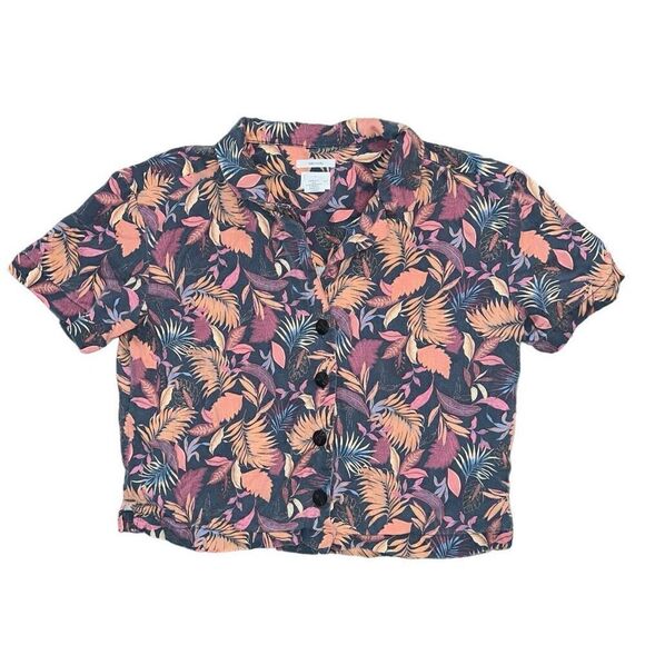 NICOLE MILLER Floral Print Button Down Blouse Size M - Picture 1 of 7